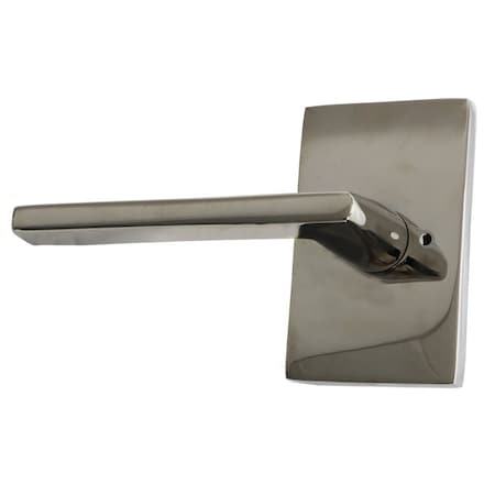 Emtek Helios Lever Left Hand 2-3/8 in Backset Privacy w/Modern Rectangular Rose for 1-1/4 in to 2 in Door 5212HLOUS14LH